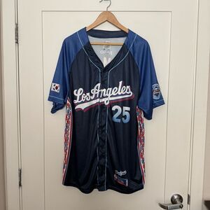 LA Dodgers Korean Heritage Night Jersey Sz XL Edman #25 Stadium Exclusive